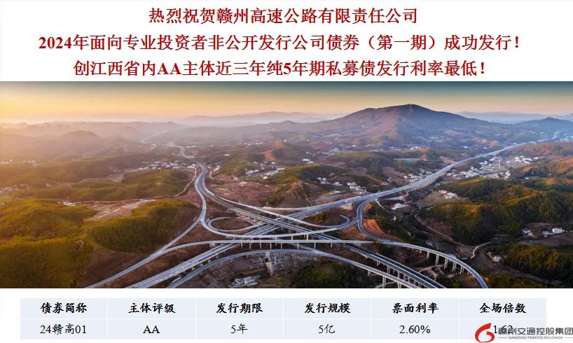 喜報(bào)！贛州交控集團(tuán)接連在資本市場(chǎng)發(fā)行債券成功！
